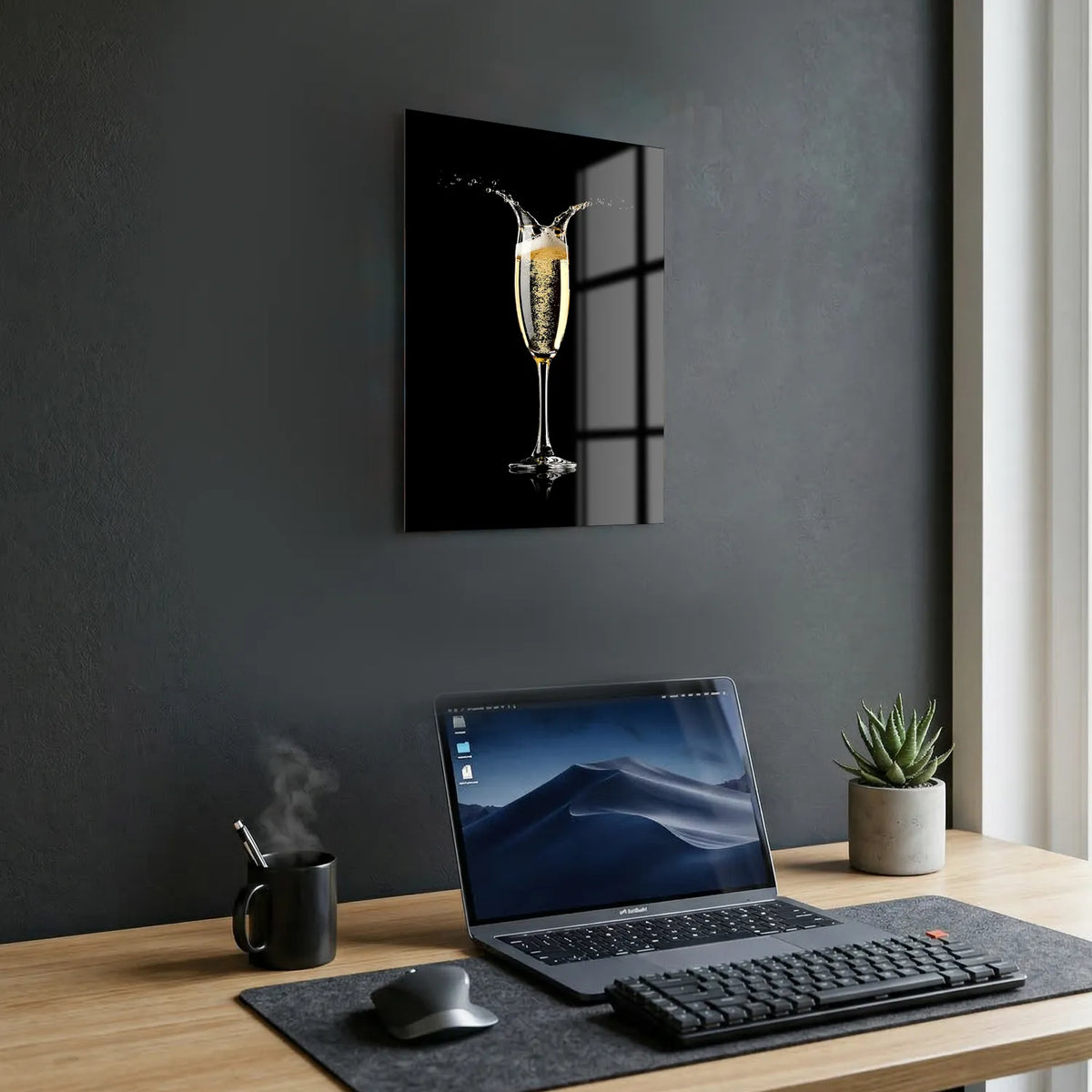 Tableau Flûte à Champagne | en Métal Format A3