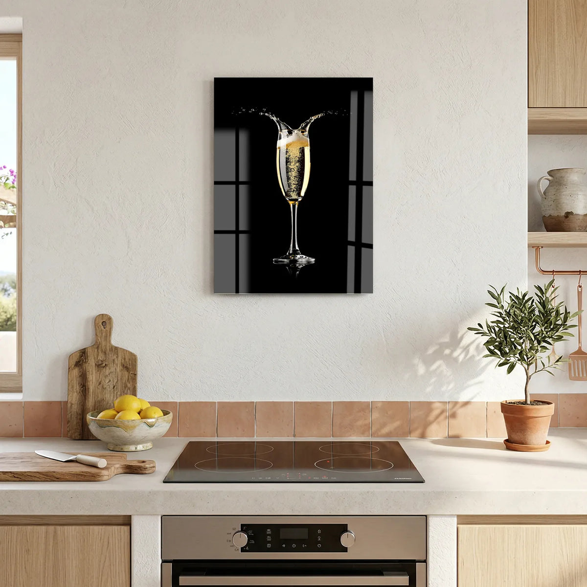 Tableau Flûte à Champagne | en Métal Format A3