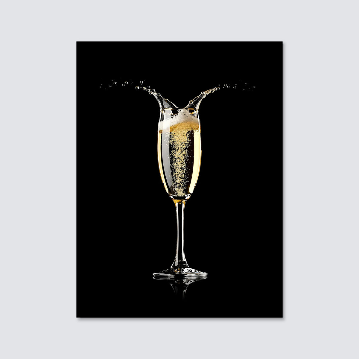 Tableau Flûte à Champagne | en Métal Format A3