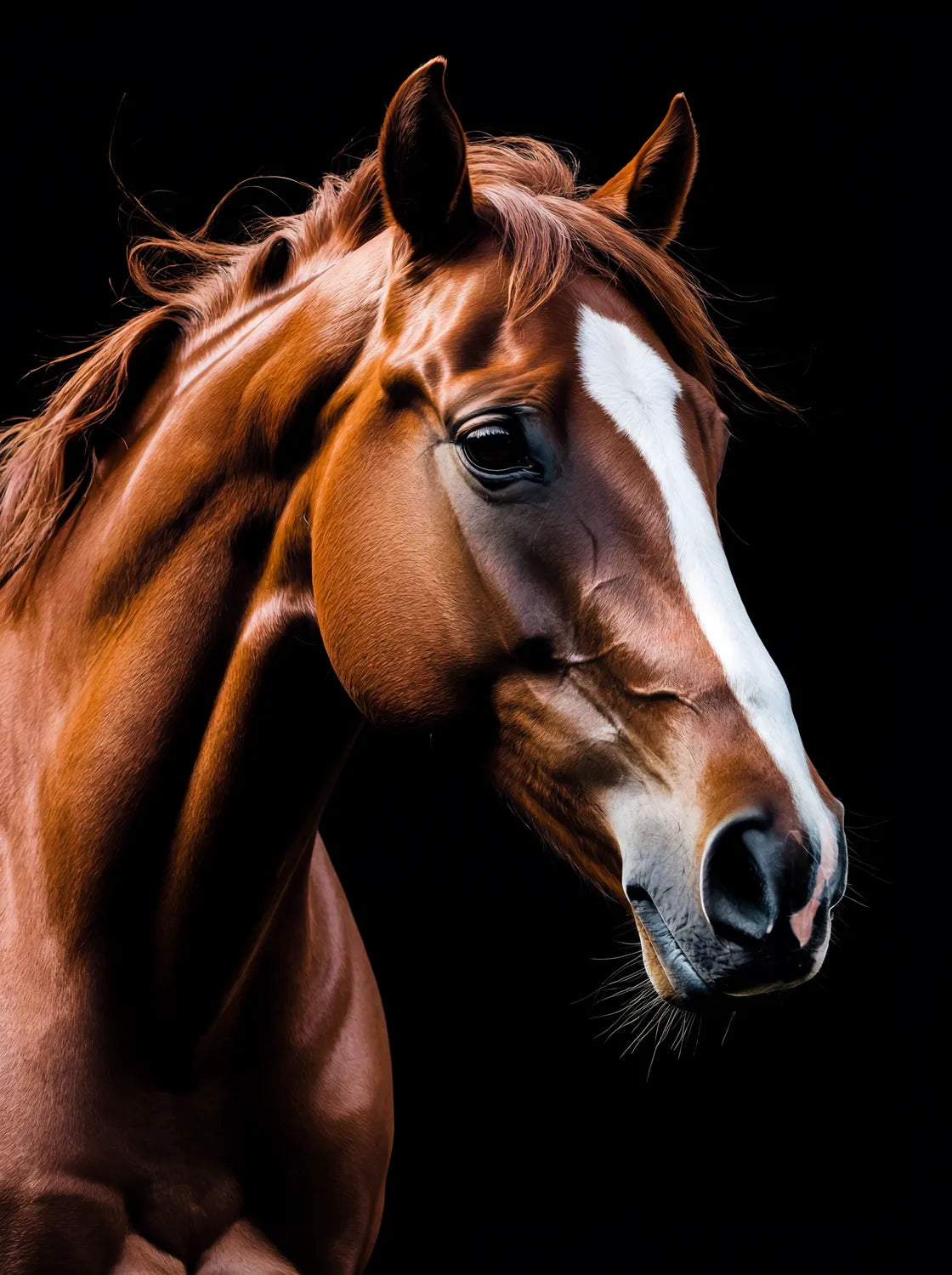 Tableau Portrait de Cheval | en Métal Format A3