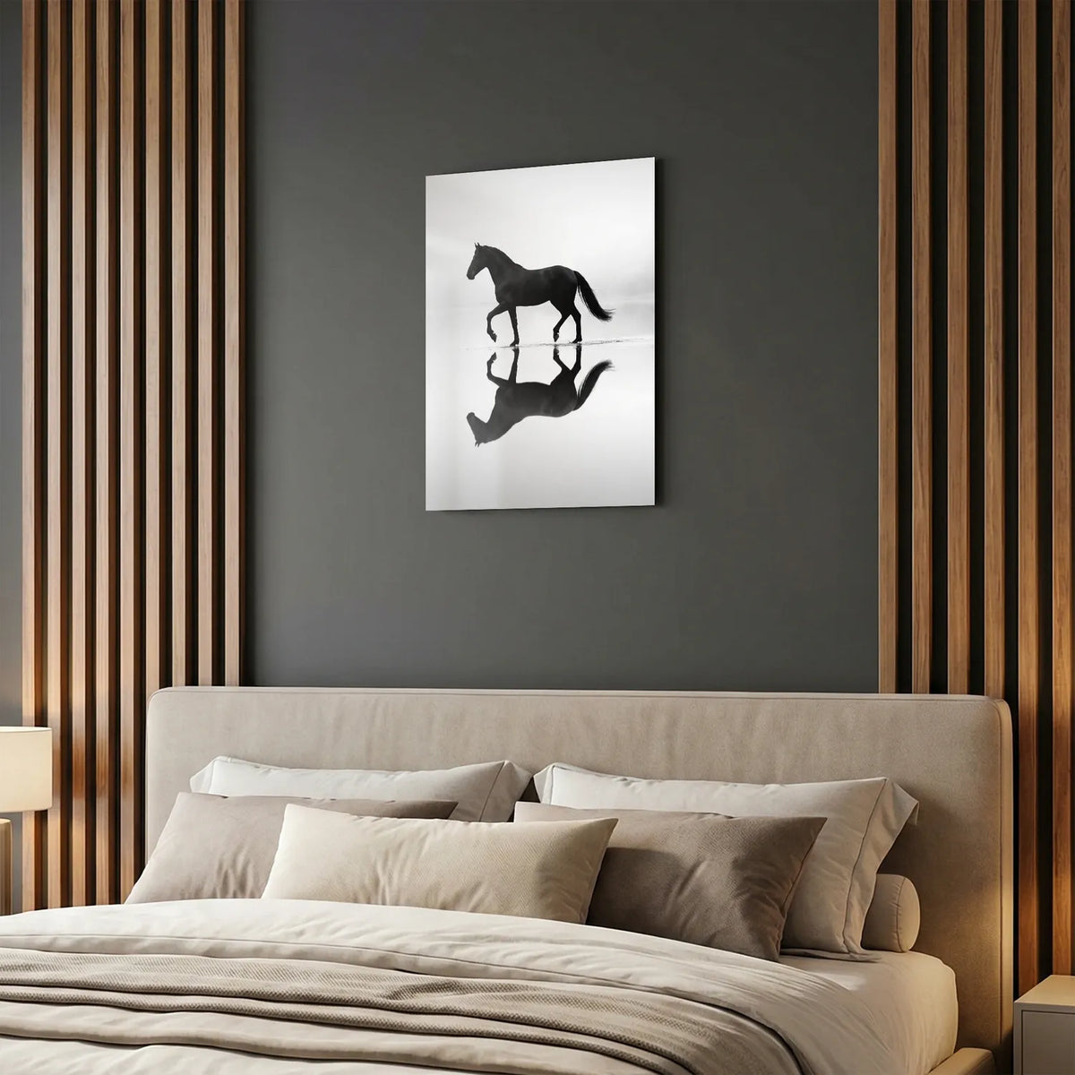 Tableau Cheval au Miroir | en Métal Format A3