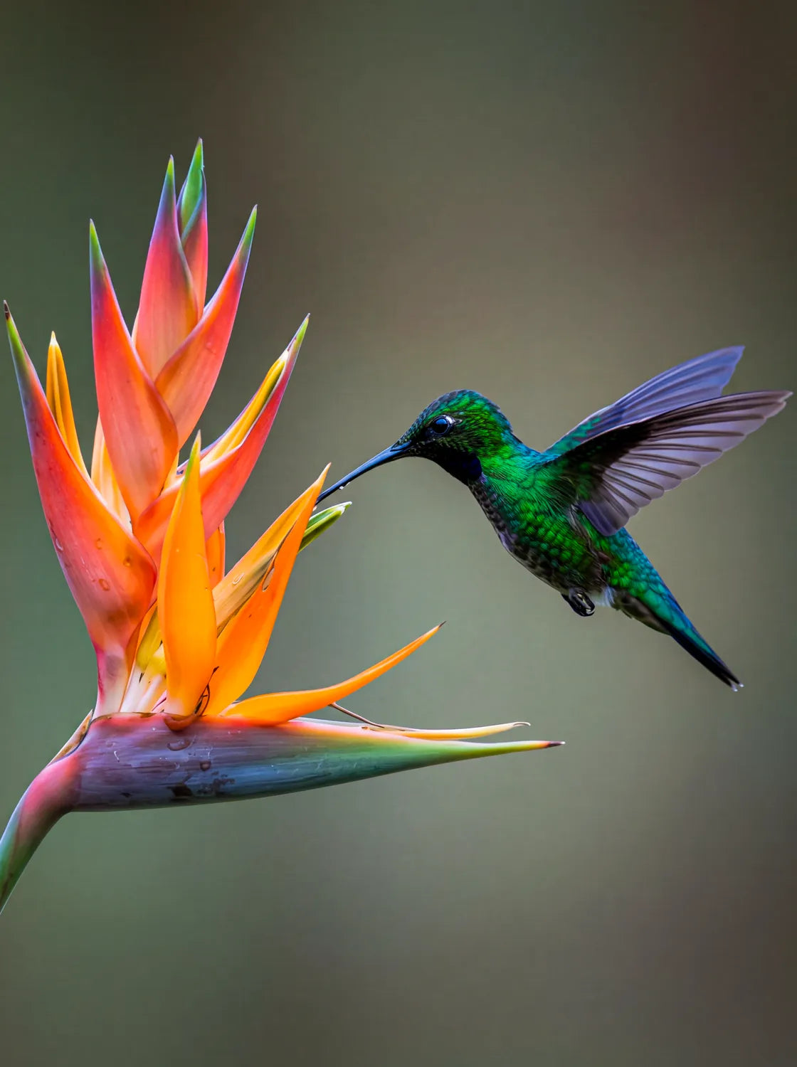 Tableau Colibri et Fleur | en Métal Format A3