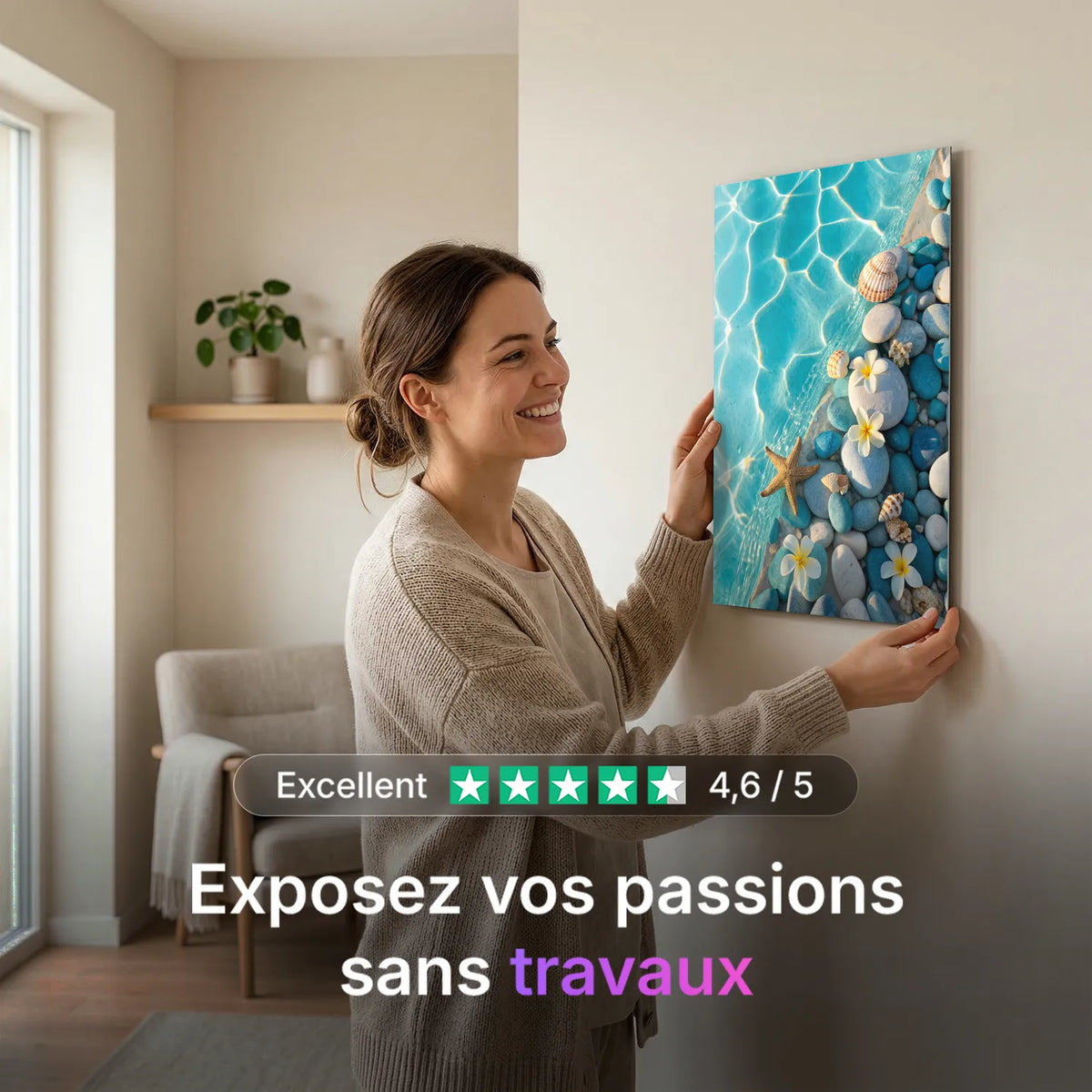 Tableau Coquillages et Crustacés | en Métal Format A3