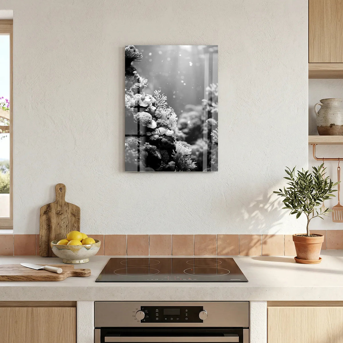 Tableau Corail N&B | en Métal Format A3
