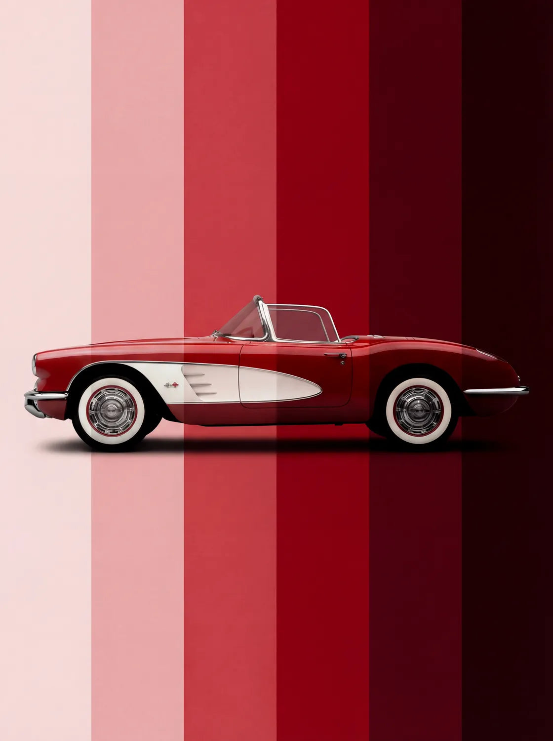 Tableau Corvette C1 1958 — Dégradé | en Métal Format A3