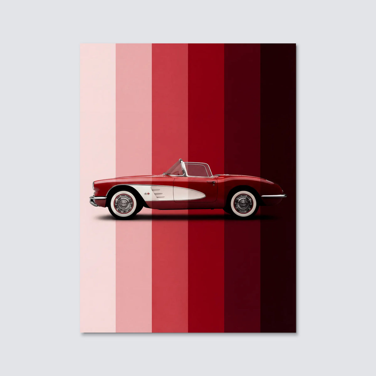 Tableau Corvette C1 1958 — Dégradé | en Métal Format A3