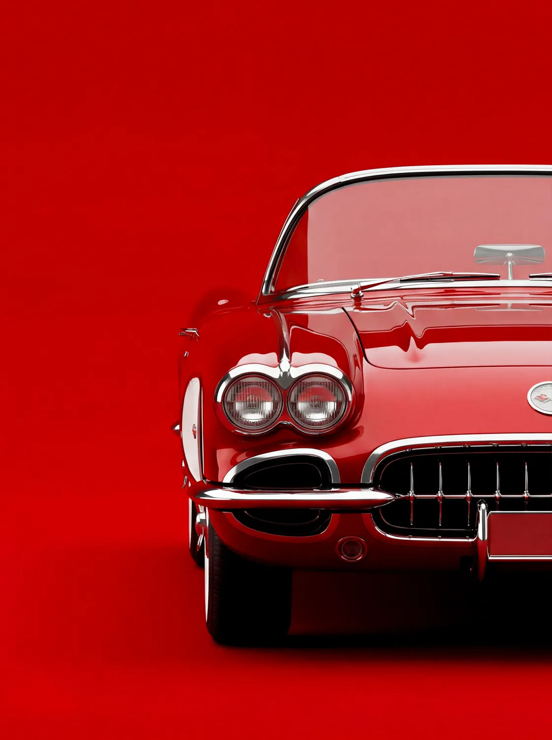 Tableau Corvette C1 1958 — Signature | en Métal Format A3