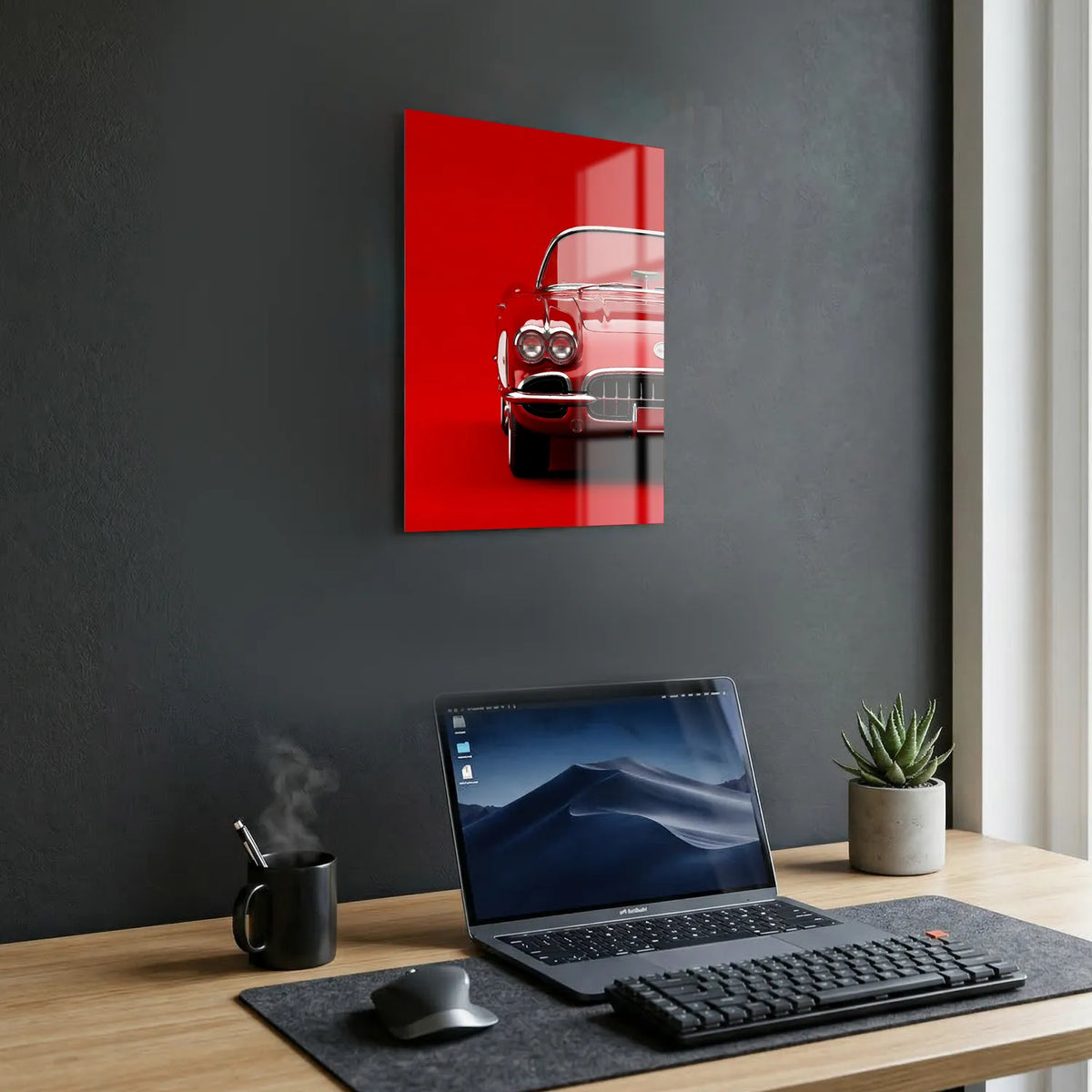 Tableau Corvette C1 1958 — Signature | en Métal Format A3