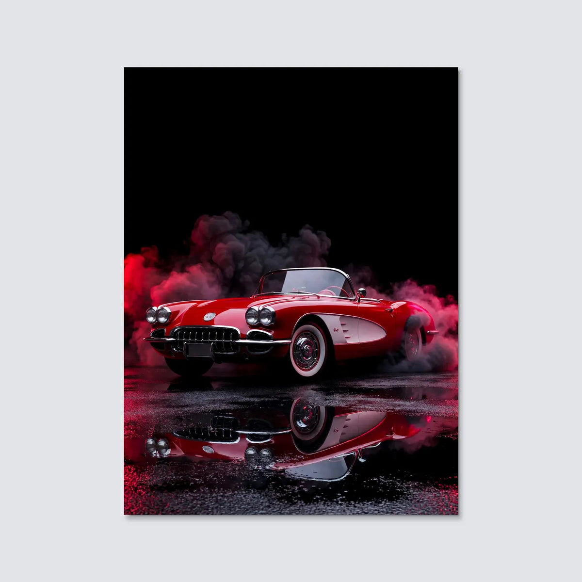 Tableau Corvette C1 1958 — Néon | en Métal Format A3