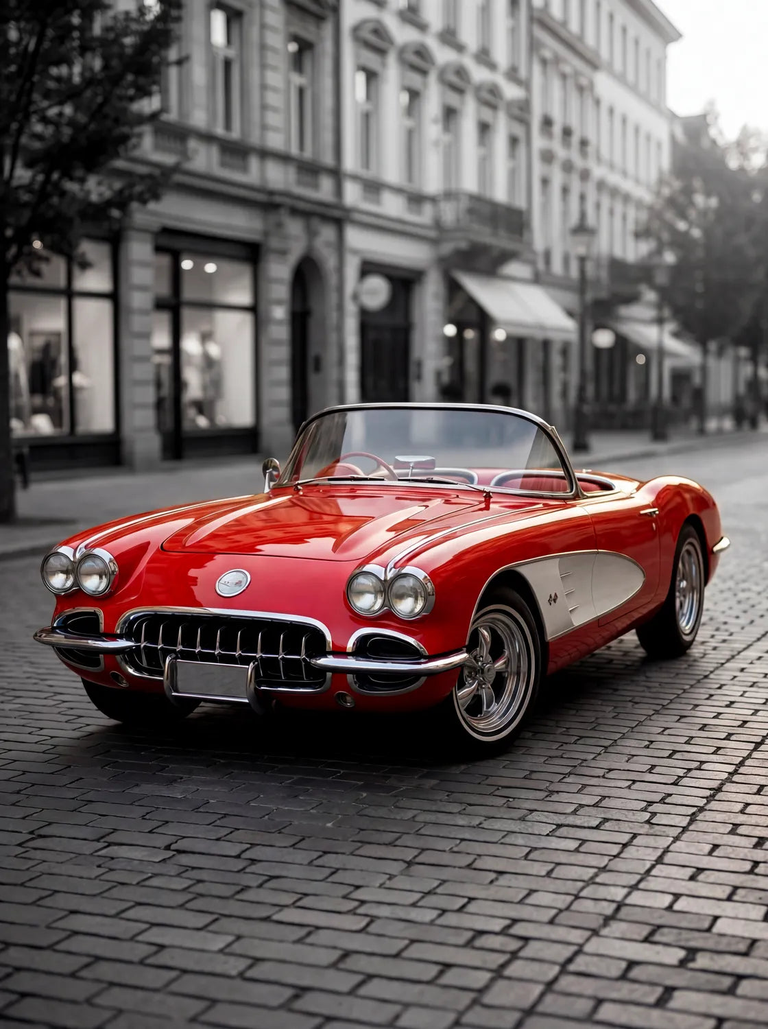 Tableau Corvette C1 1958 — Haussmannien | en Métal Format A3