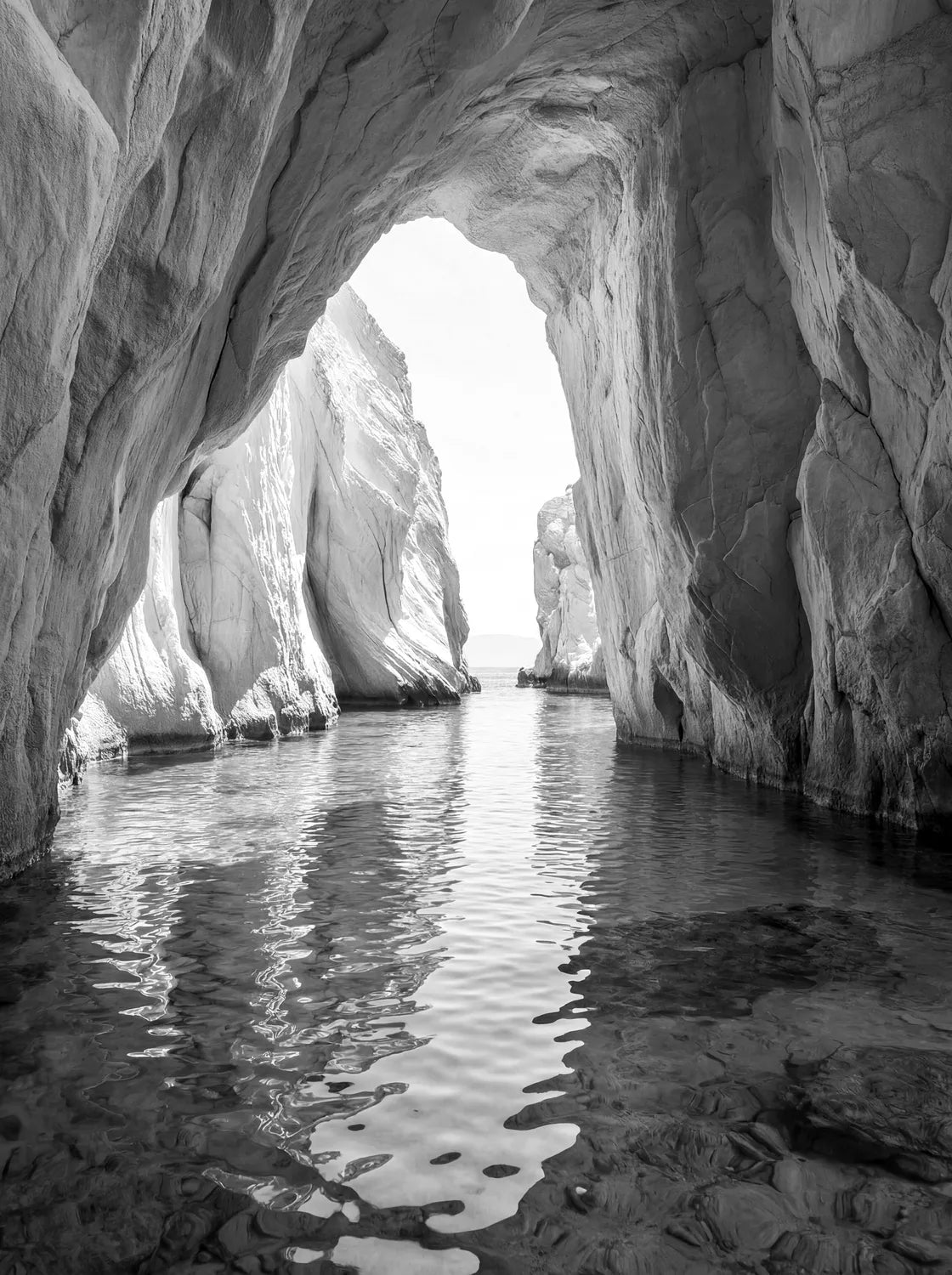 Tableau Crique N&B | en Métal Format A3