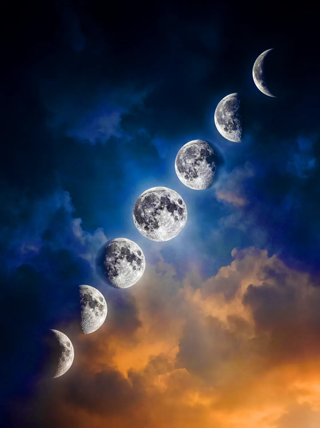 Tableau Cycle de La Lune | en Métal Format A3