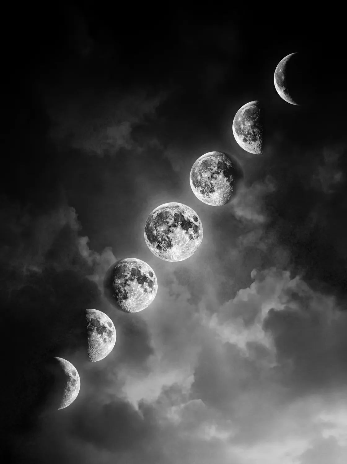 Tableau Cycle de La Lune | en Métal Format A3