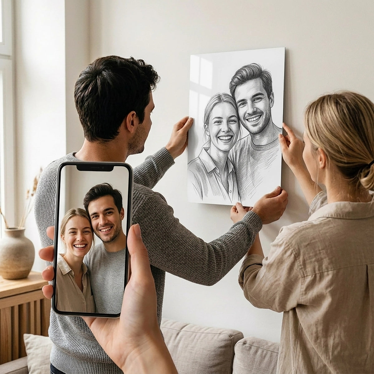 Tableau photo stylisé - Dessin | en Métal Format A3