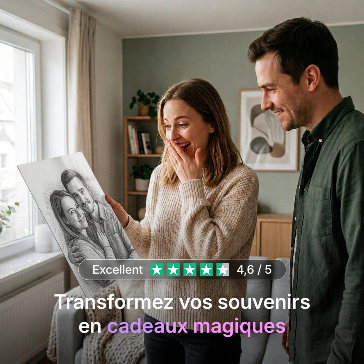 Tableau photo stylisé - Dessin | en Métal Format A3