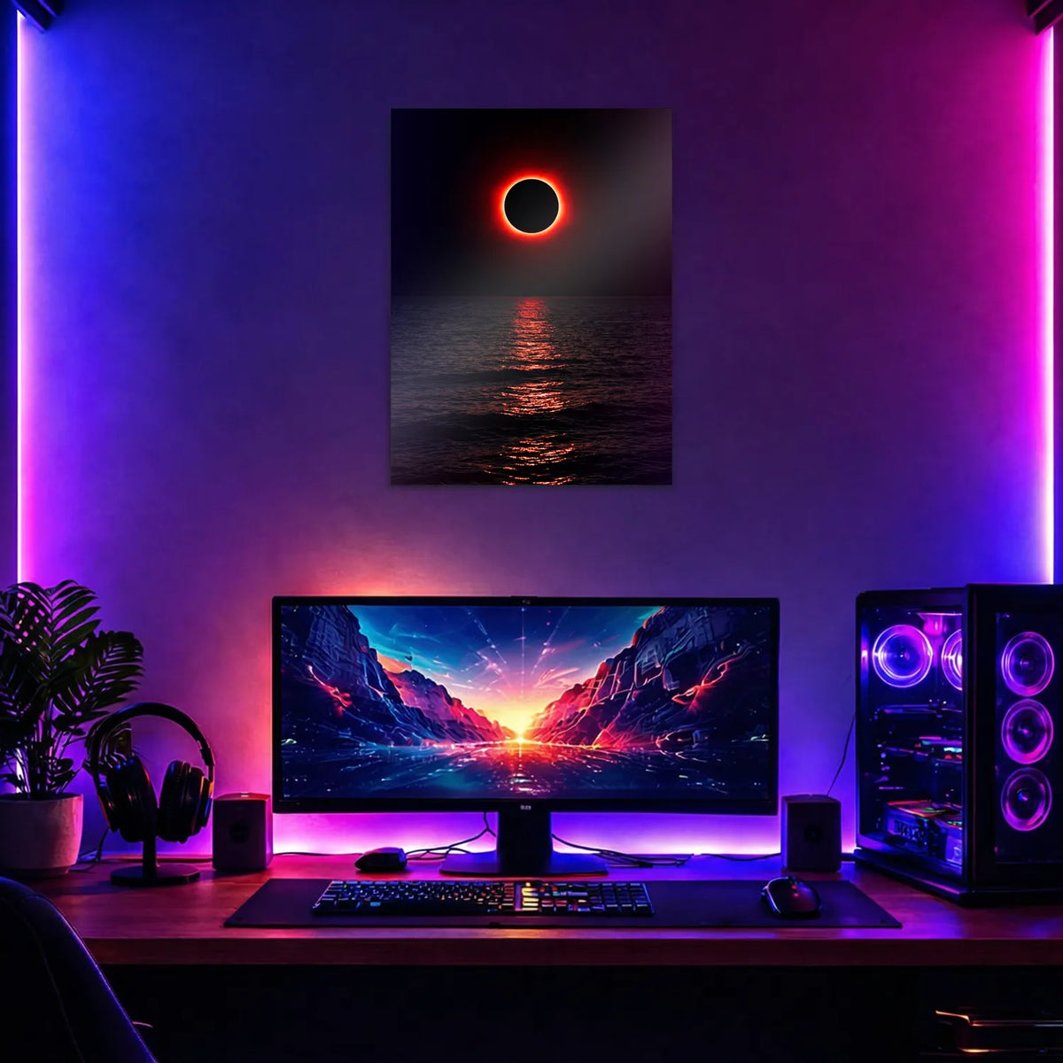 Tableau Éclipse solaire | en Métal Format A3