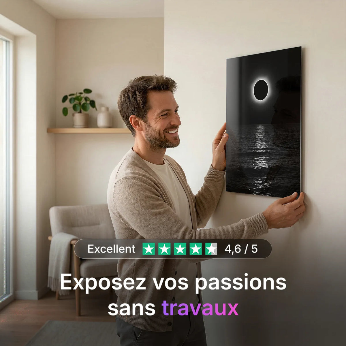 Tableau Éclipse solaire | en Métal Format A3
