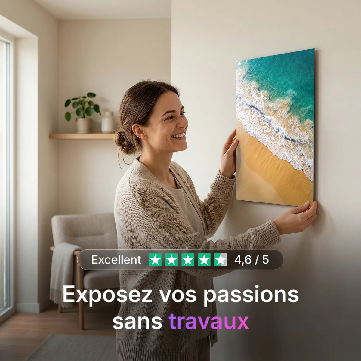 Tableau Écume | en Métal Format A3