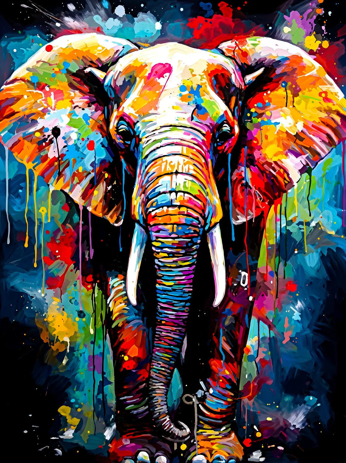 Tableau Éléphant Artistique | en Métal Format A3