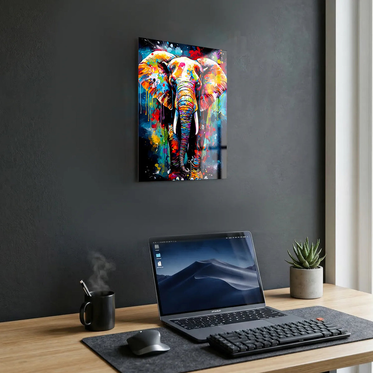 Tableau Éléphant Artistique | en Métal Format A3