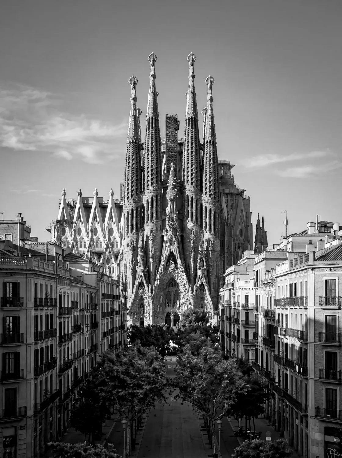 Tableau La Sagrada Família d'Espagne N&B | en Métal Format A3