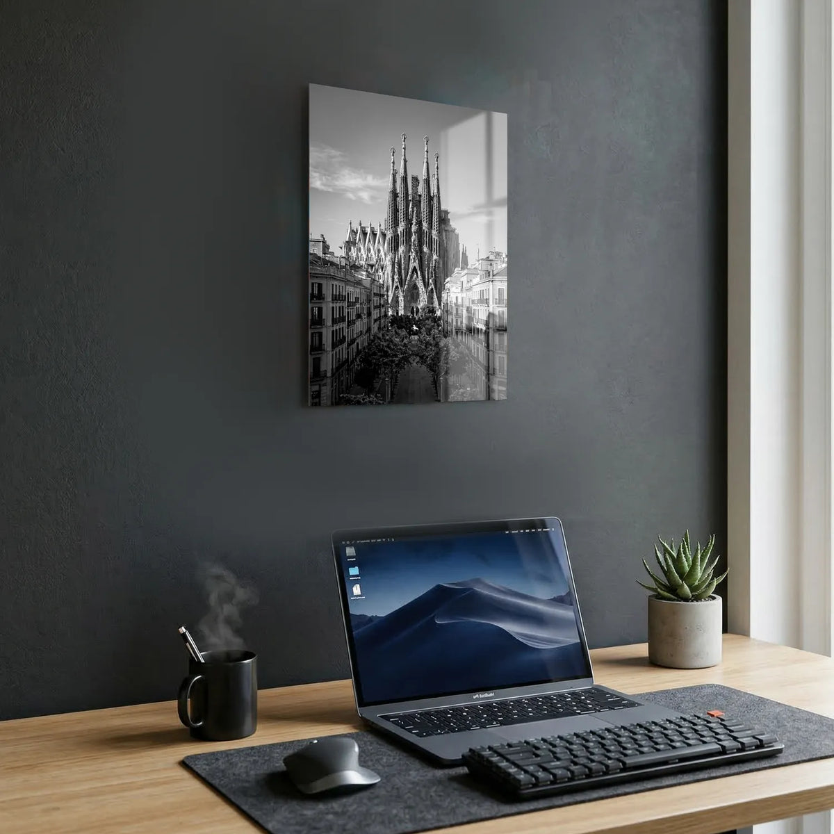 Tableau La Sagrada Família d'Espagne N&B | en Métal Format A3