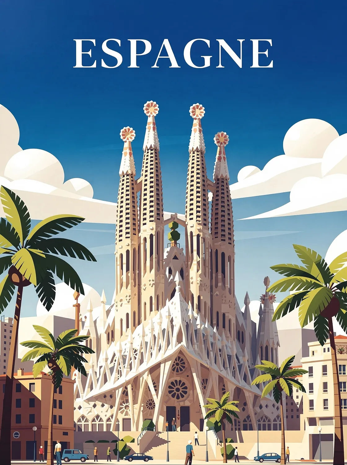 Tableau Espagne - Illustration | en Métal Format A3