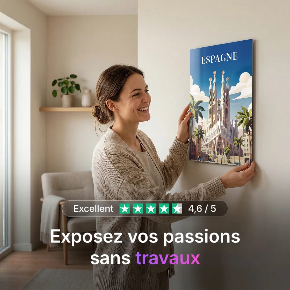 Tableau Espagne - Illustration | en Métal Format A3