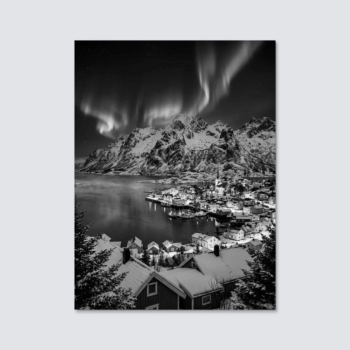 Tableau La Laponie N&B | en Métal Format A3