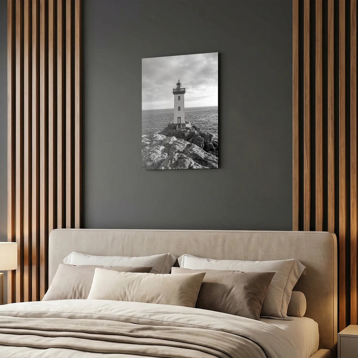 Tableau La Bretagne N&B | en Métal Format A3