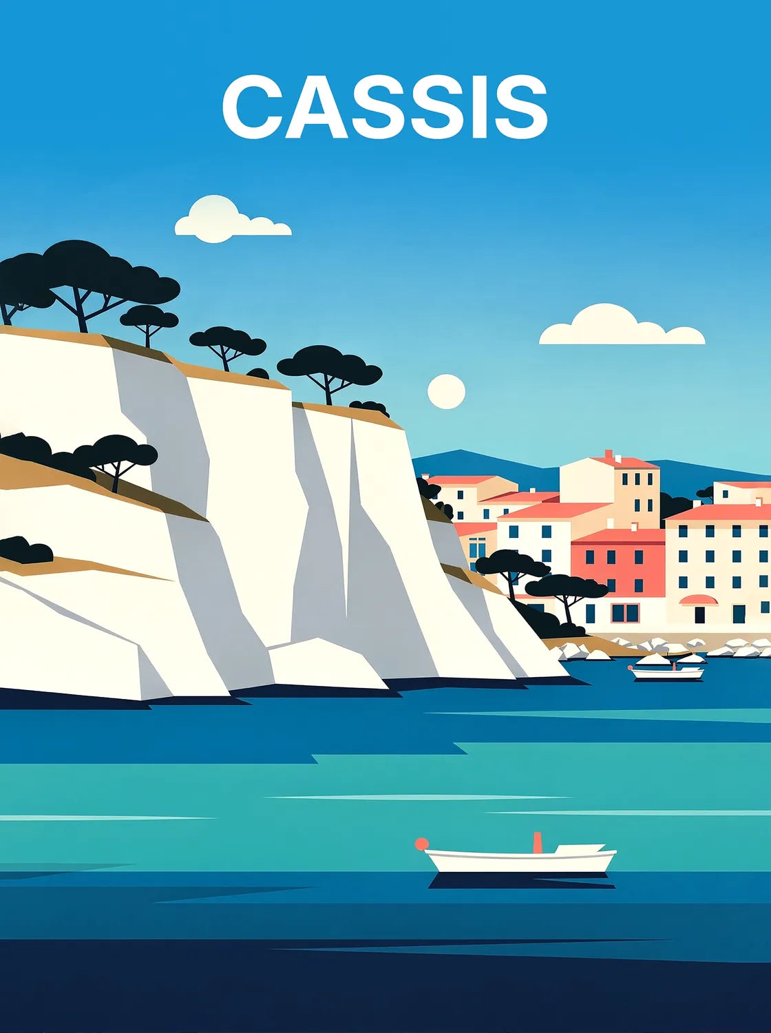 Tableau Cassis - Illustration | en Métal Format A3