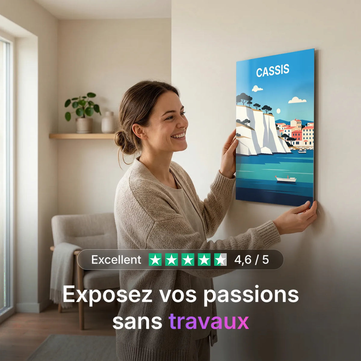 Tableau Cassis - Illustration | en Métal Format A3