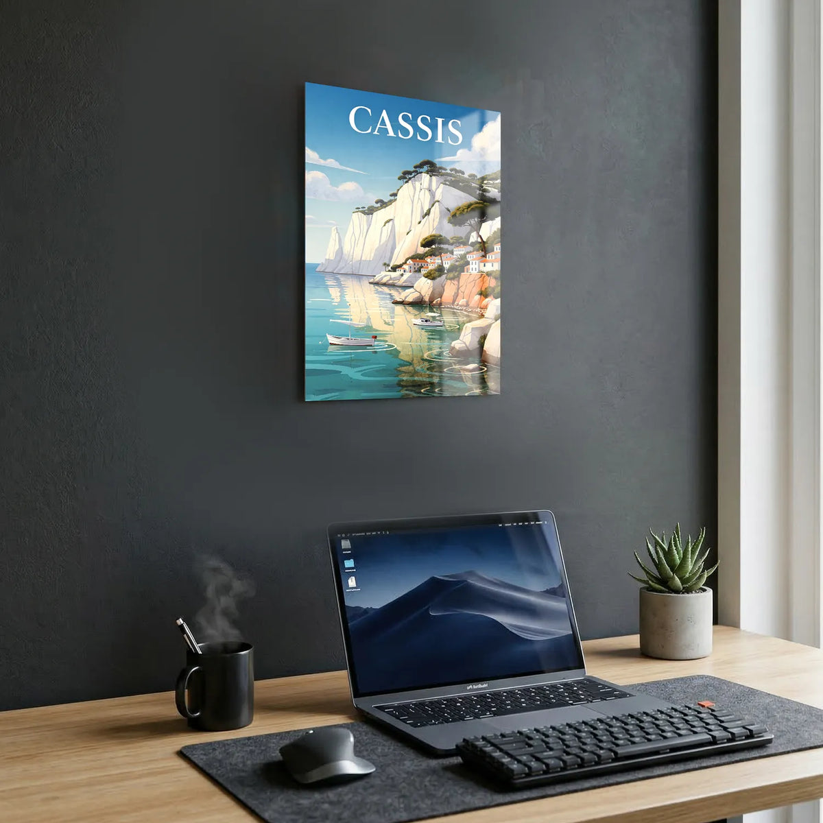 Tableau Calanques de Cassis - Illustration | en Métal Format A3
