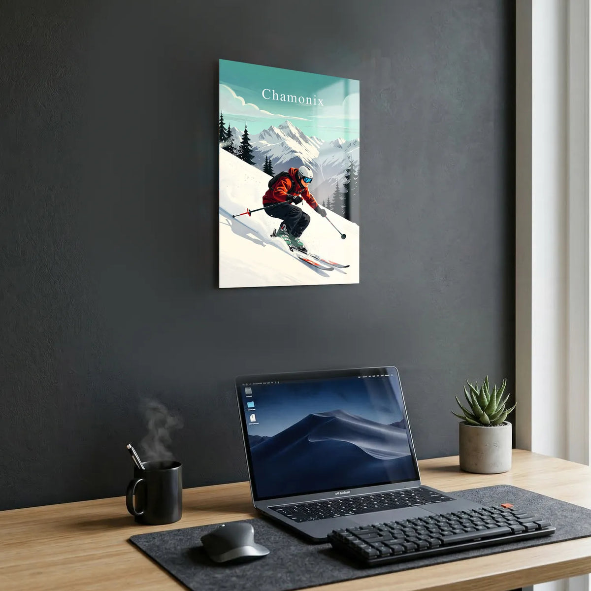 Tableau Chamonix - Illustration | en Métal Format A3