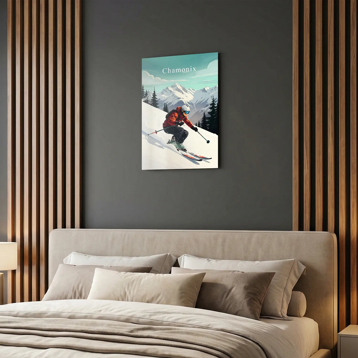 Tableau Chamonix - Illustration | en Métal Format A3