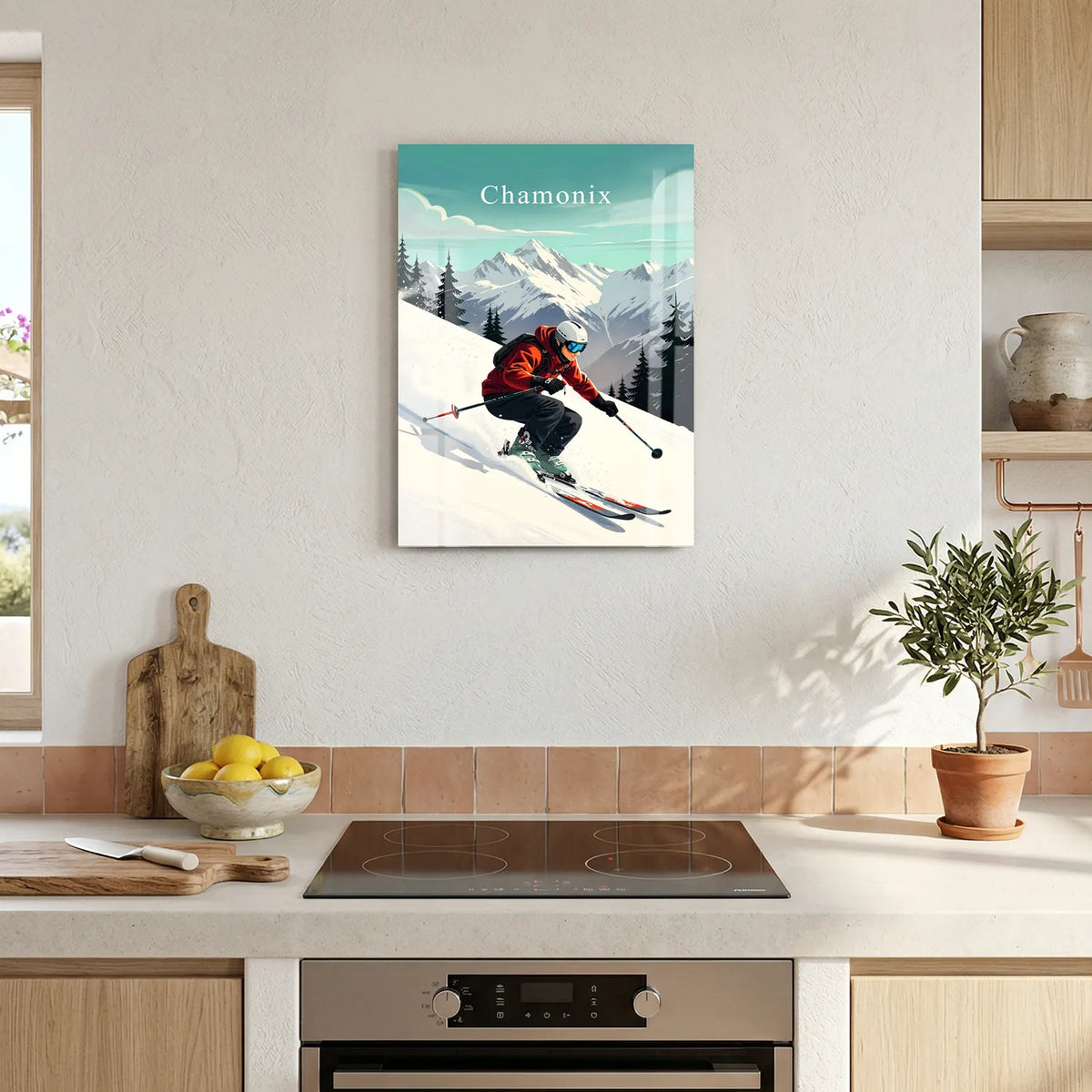 Tableau Chamonix - Illustration | en Métal Format A3