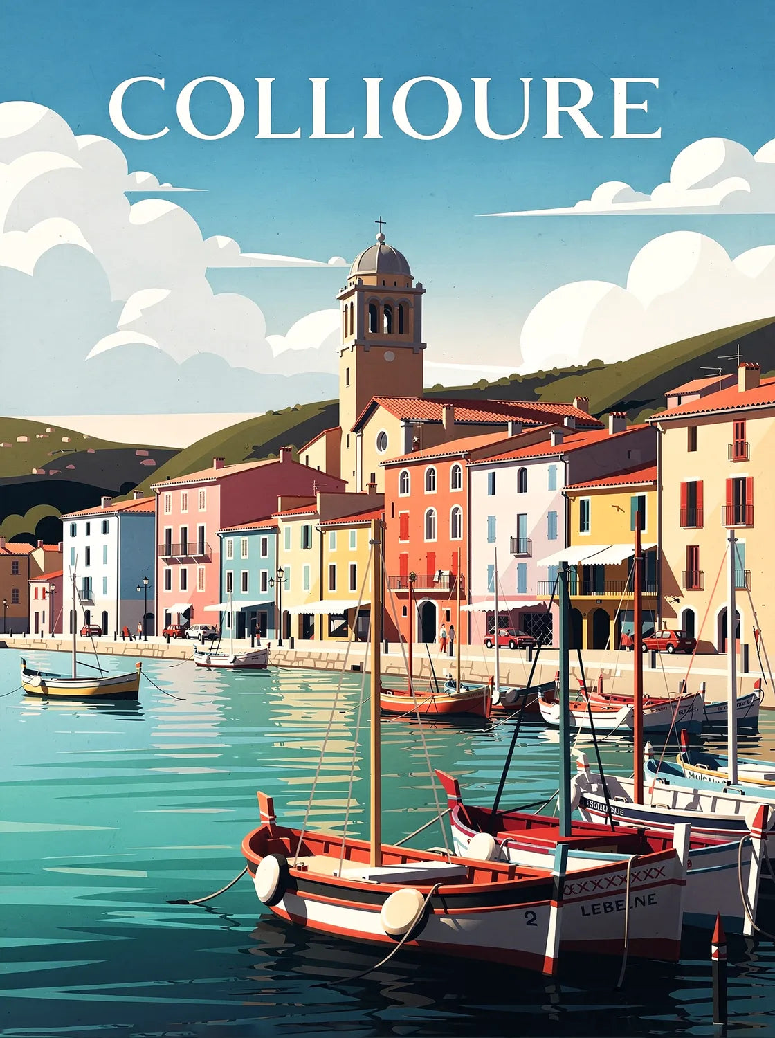 Tableau Collioure - Illustration | en Métal Format A3