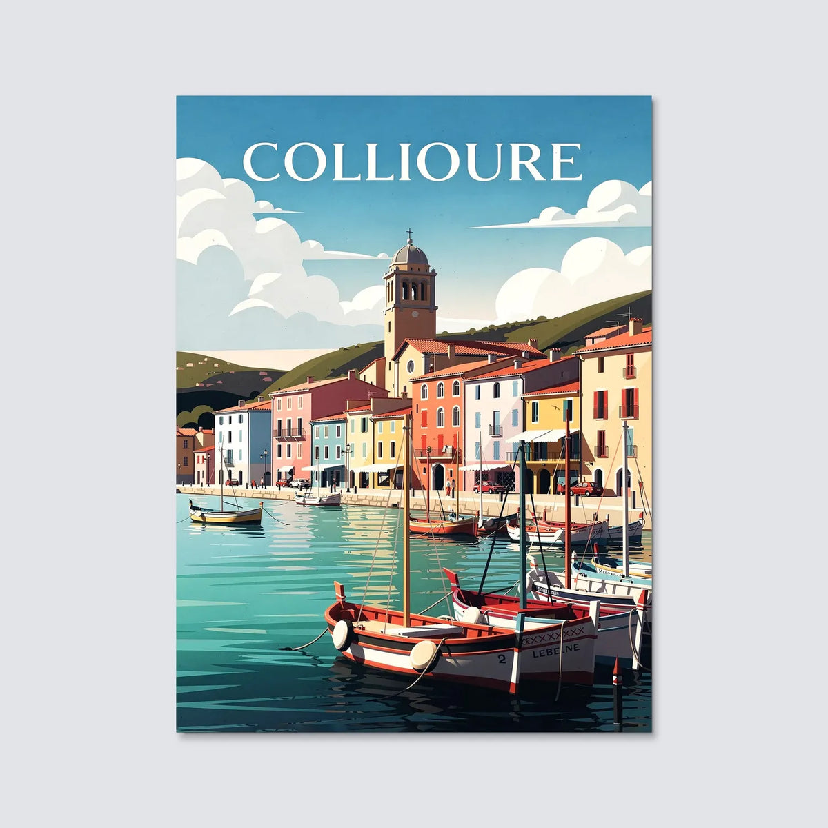 Tableau Collioure - Illustration | en Métal Format A3