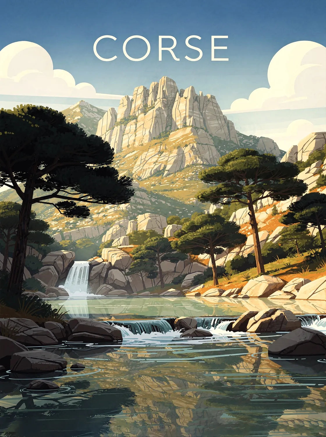 Tableau Corse - Illustration | en Métal Format A3