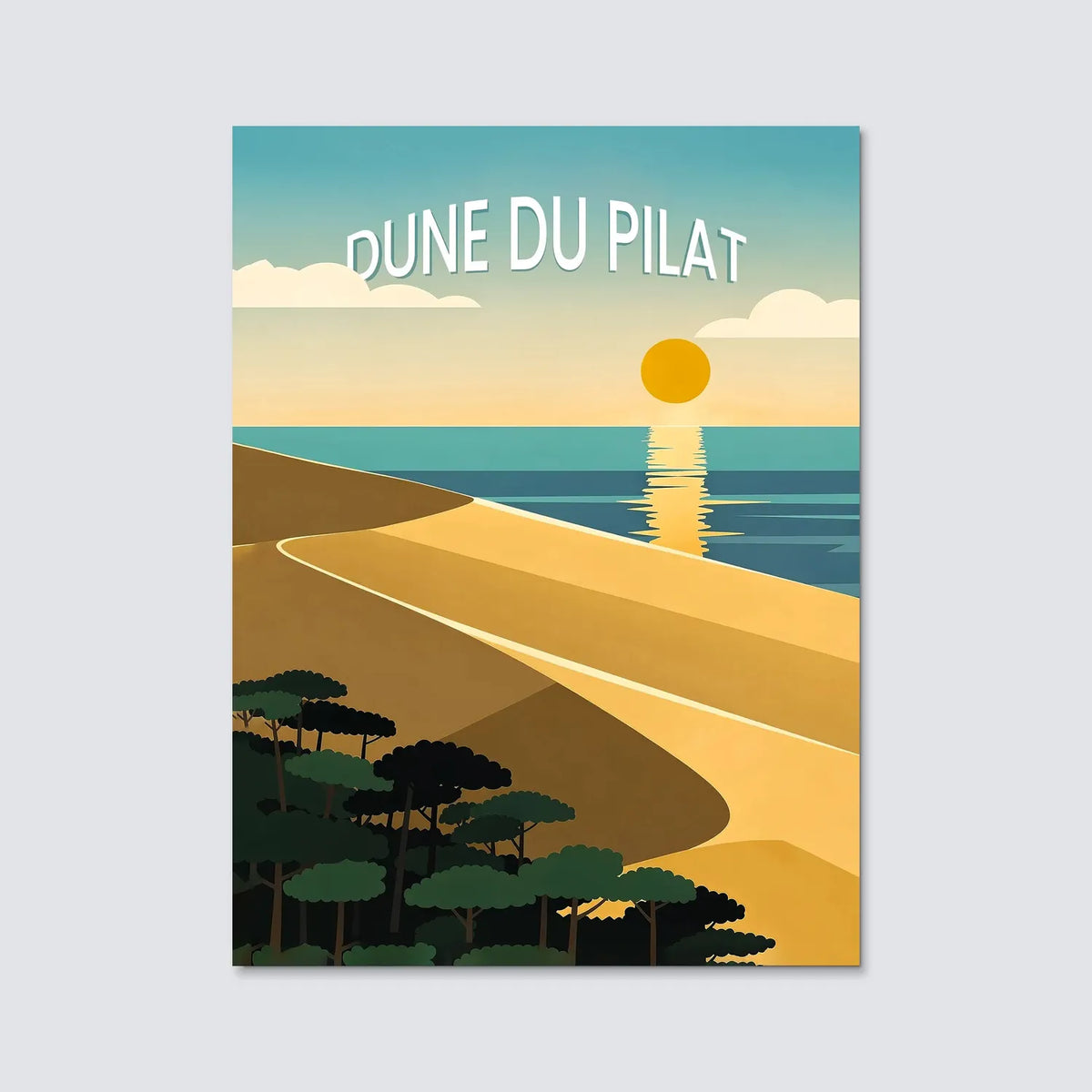 Tableau Dune du Pilat - Illustration | en Métal Format A3
