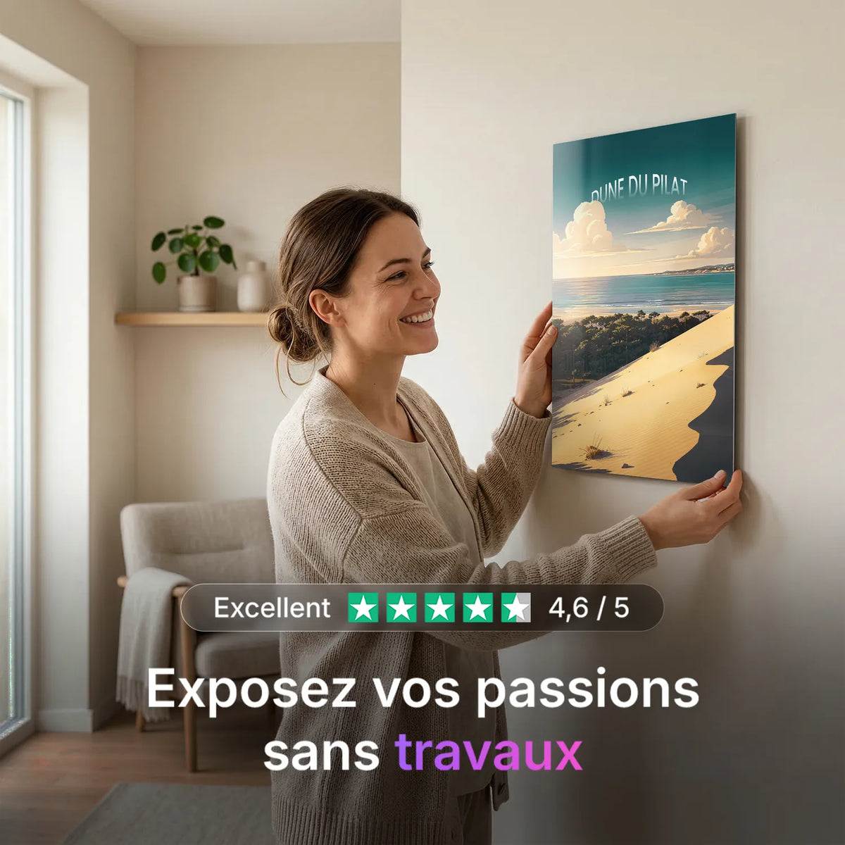 Tableau La Dune du Pilat - Illustration | en Métal Format A3