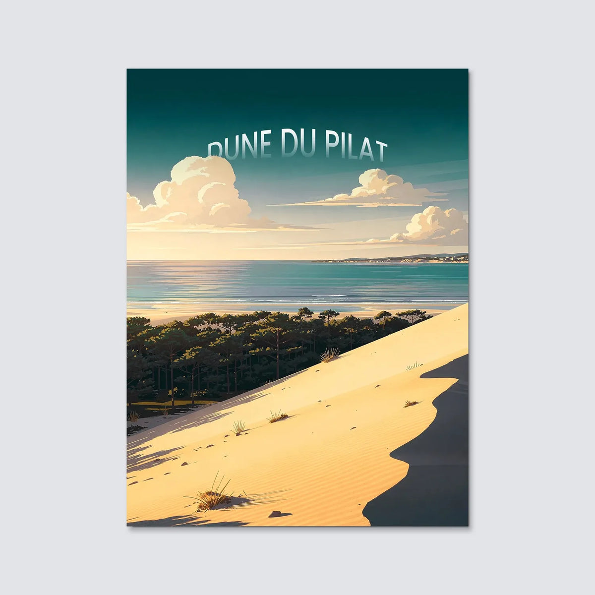 Tableau La Dune du Pilat - Illustration | en Métal Format A3