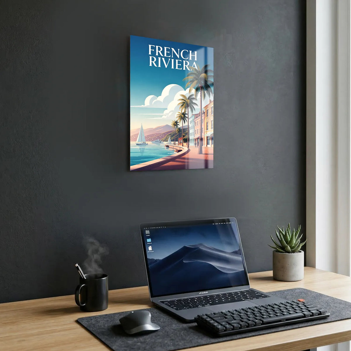 Tableau La French Riviera - Illustration | en Métal Format A3