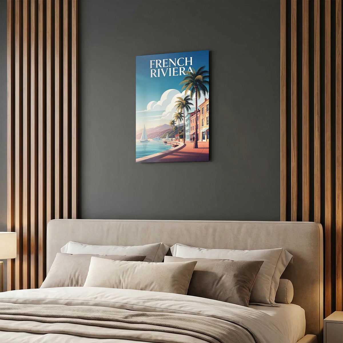 Tableau La French Riviera - Illustration | en Métal Format A3