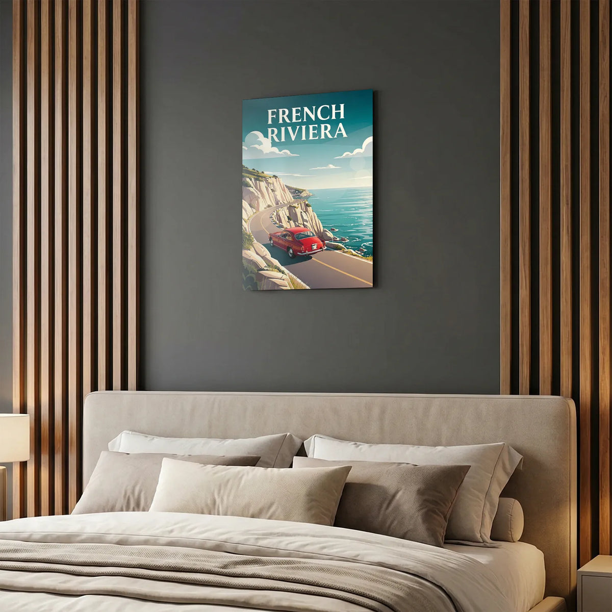 Tableau French Riviera - Illustration | en Métal Format A3