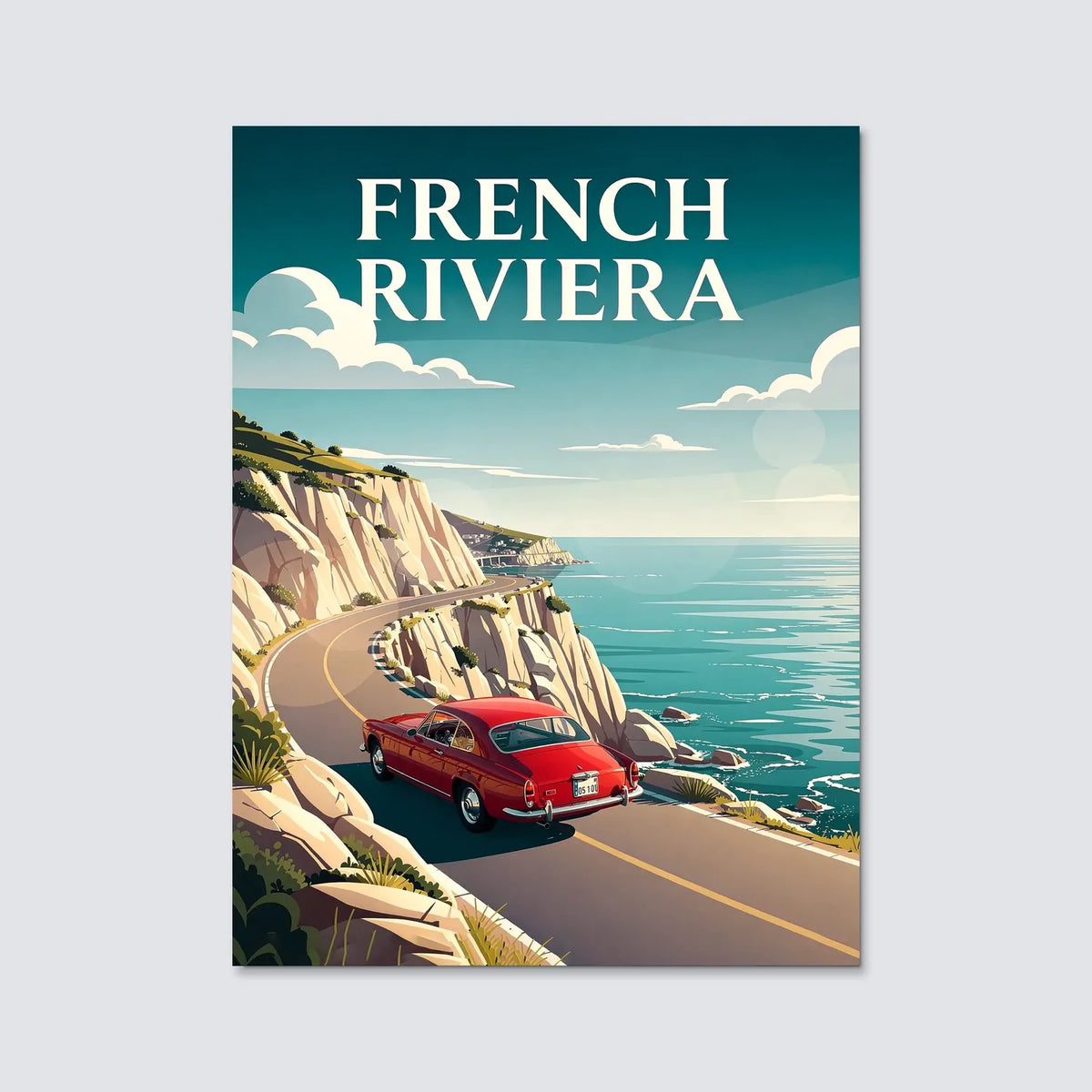 Tableau French Riviera - Illustration | en Métal Format A3