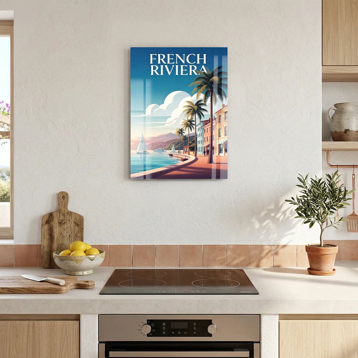 Tableau La French Riviera - Illustration | en Métal Format A3
