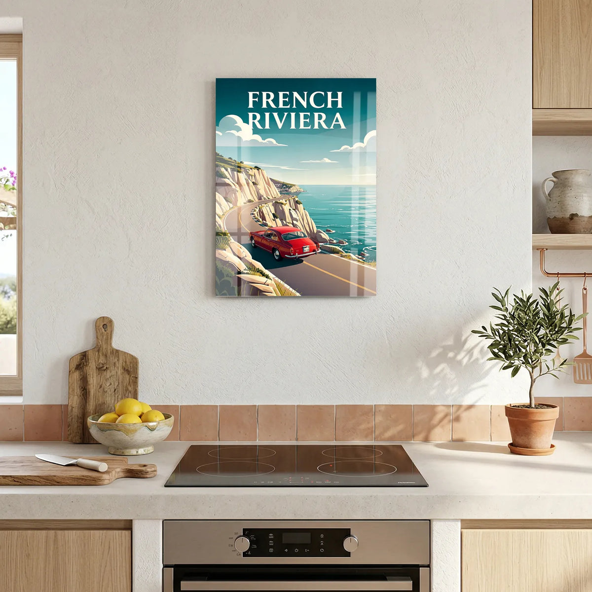 Tableau French Riviera - Illustration | en Métal Format A3