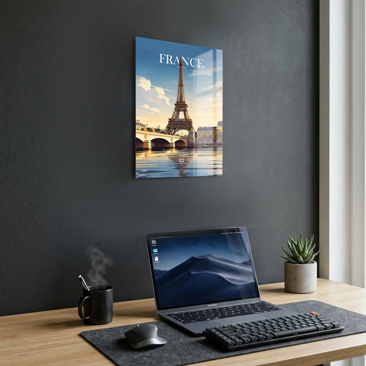 Tableau Tour Eiffel - Emblème de la France - Illustration | en Métal Format A3