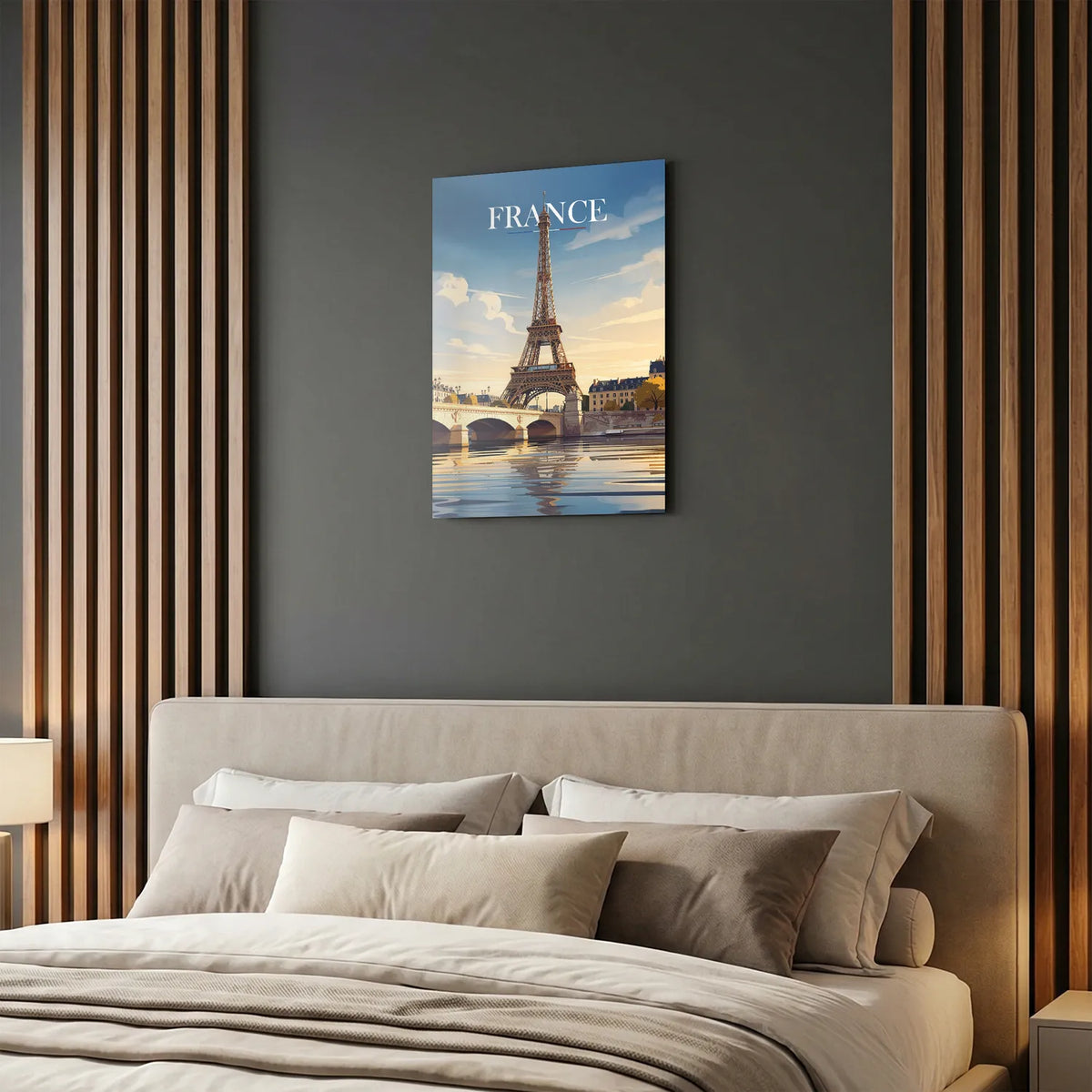 Tableau Tour Eiffel - Emblème de la France - Illustration | en Métal Format A3